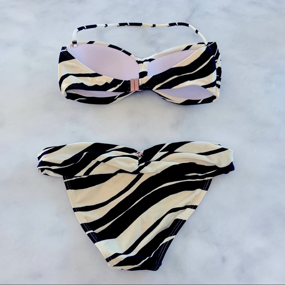 VIX Blanca Pleats Bandeau Bikini Black & White. - Picture 5 of 11
